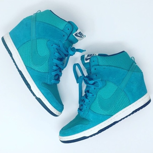 Nike Shoes - Nike Shoes Sneaker Wedges Dunk Sky Hi Blue Green 7